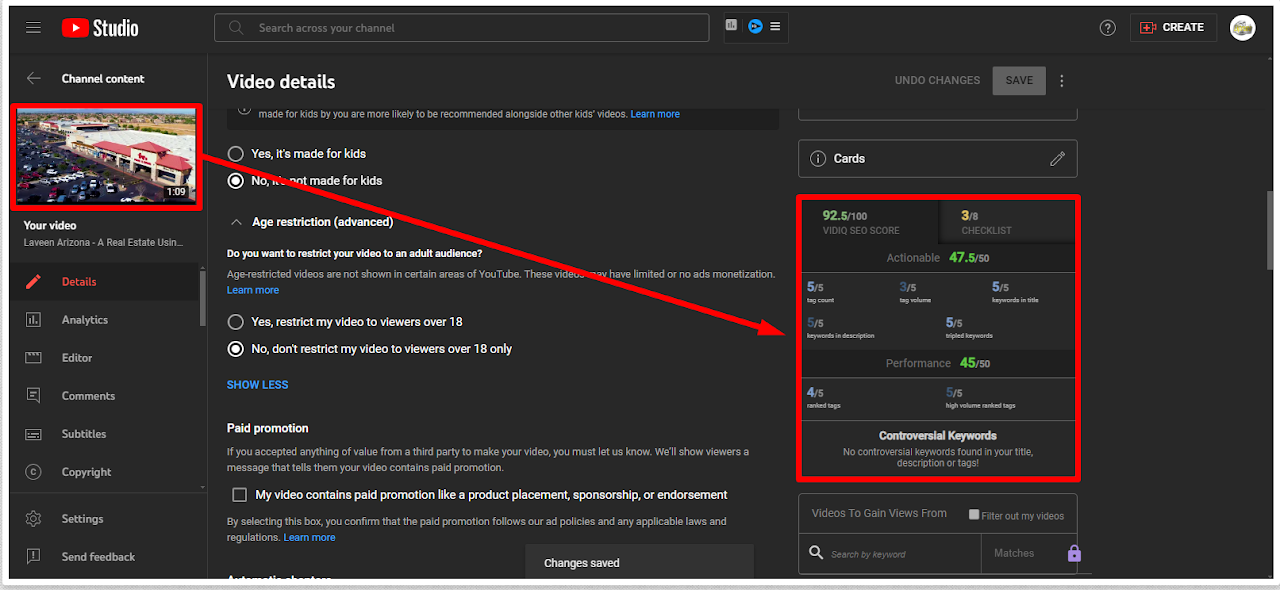 Real Estate Channel Optimization SEO Score