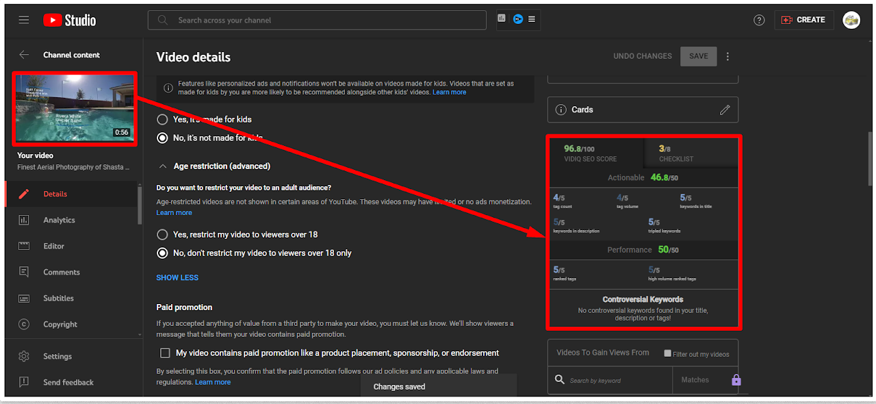 Travel Photography Channel SEO Score